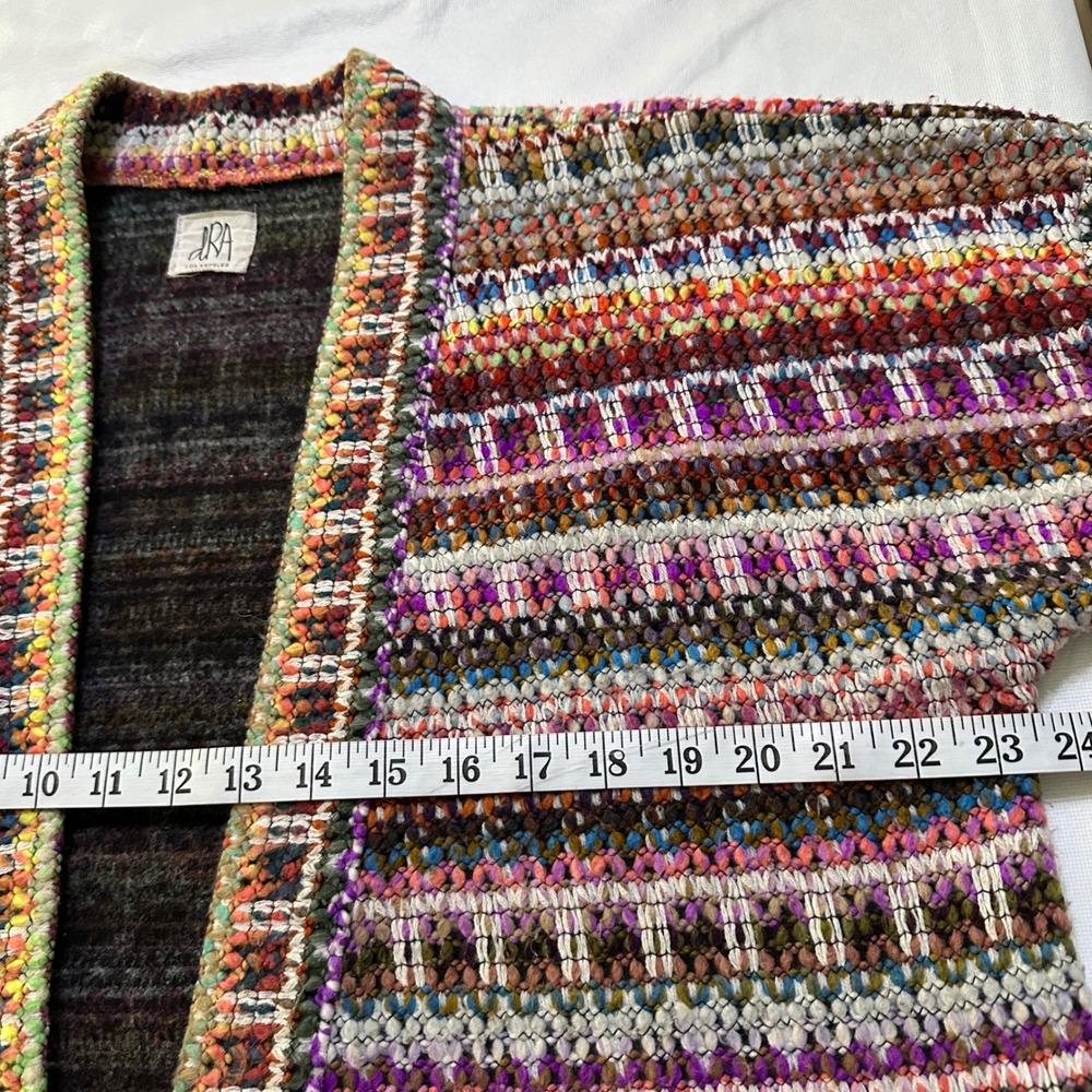 Anthropologie dRA Kimono Cardigan M Chunky Rainbow Boho Eclectic Folk Open Front - Picture 6 of 10